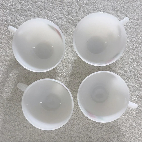 Vintage Rosecrest 8 Piece Snack Tea Set Dura White Floral Red Rose Federal Glass - Picture 12 of 16